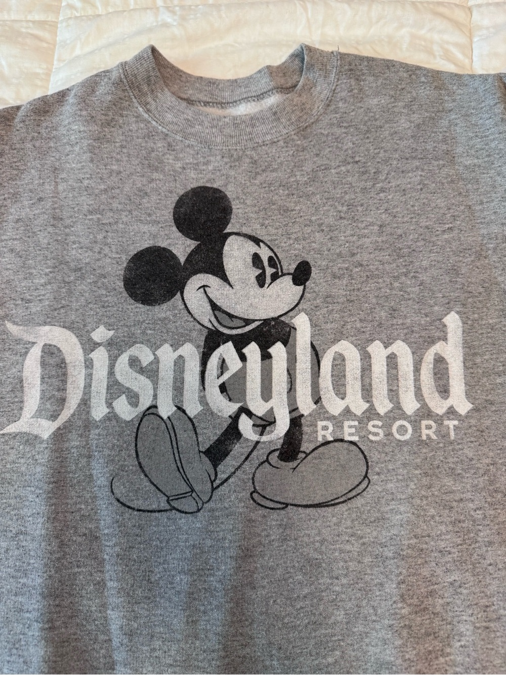 Hanes Gray Disneyland Resort Sweatshirt with Mickey Graphic
